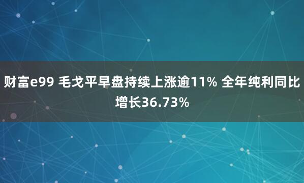 财富e99 毛戈平早盘持续上涨逾11% 全年纯利同比增长36.73%